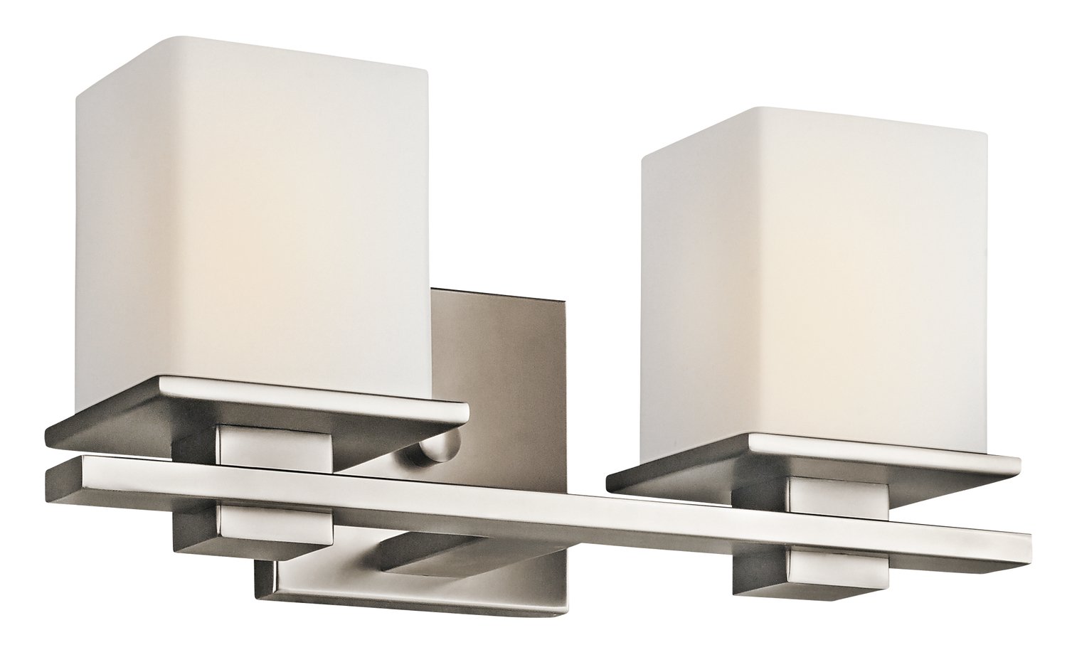 Kichler Tully 15" 2 Light Vanity Light with Satin Etched Cased Opal Glass Antique Pewter