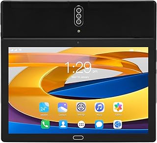 HEITIGN 10.1 Inch Tablet, Dual Speakers Octa Core Processor Multifunctional 10.1 Inch Tablet PC 6GB RAM 128GB ROM for Learning for Work (Black)