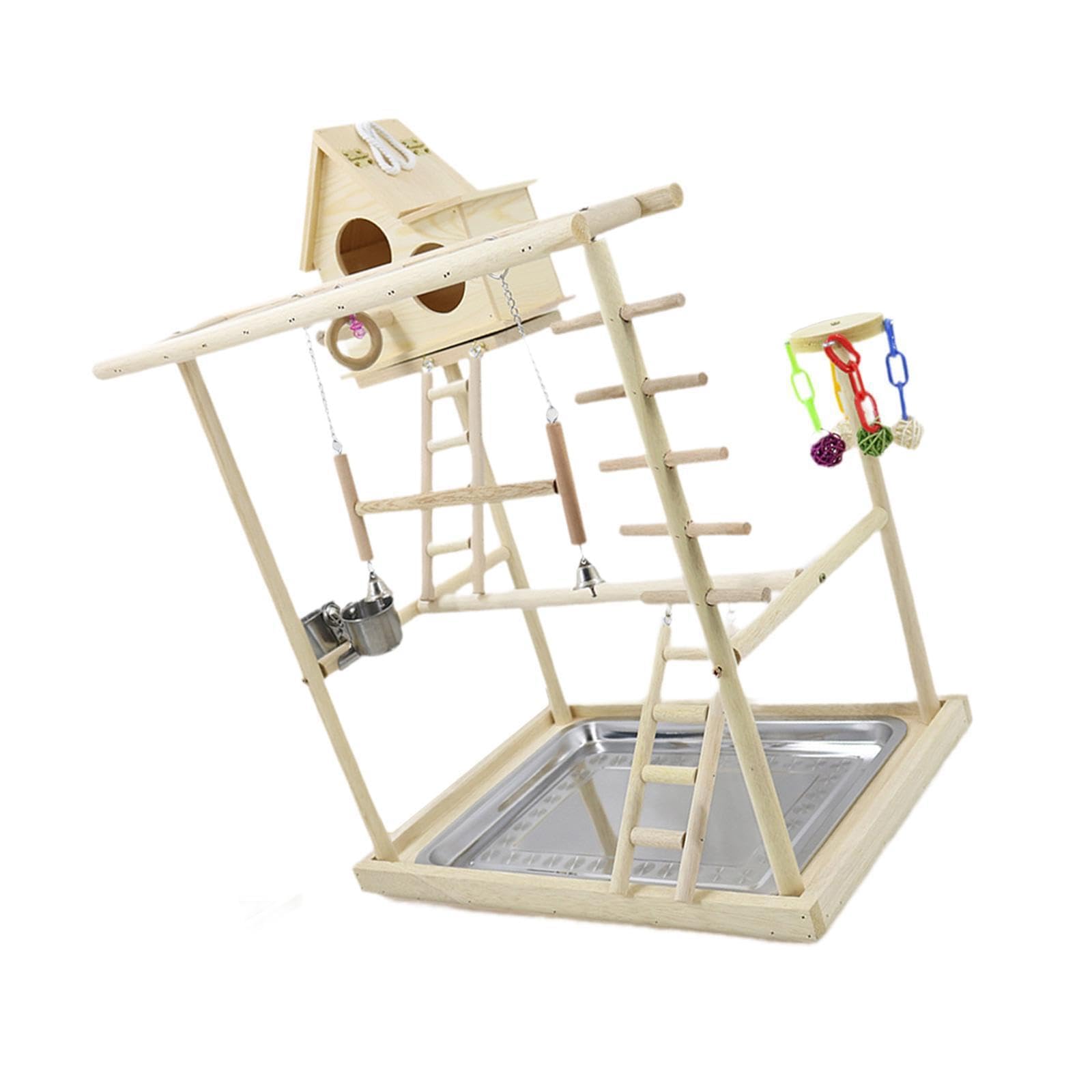Puesto de Juego para Loros con Funciones interactivas y Tres Niveles para pájaros. Ofrece Juguetes para trepar y Actividades de Juego. Puesto de para pájaros. Juguete