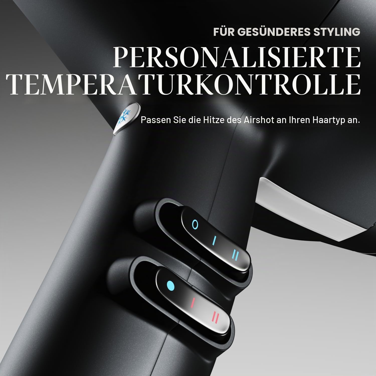 Cloud Nine Airshot Haartrockner, schneller 2000-W-Föhn, Anti-Frizz, Schwarz | Anti-Statik, 3 Temperatur-/Leistungsstufen, Cool-Shot, 2 Styling-Düsen, schnelles Trocknen, glattes Haar, alle Haartypen
