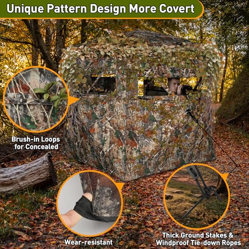 TLC Sport Hunting Blind, 360 Degree See Through Ground Blind for 2/3 Person - image 8