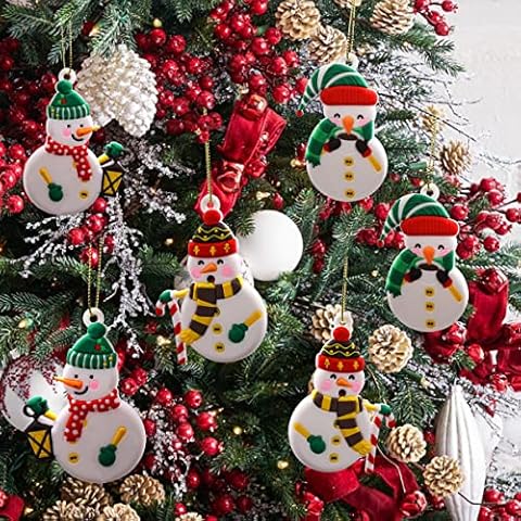 BYNYTO 12pcs Mini Snowman Ornaments Cover