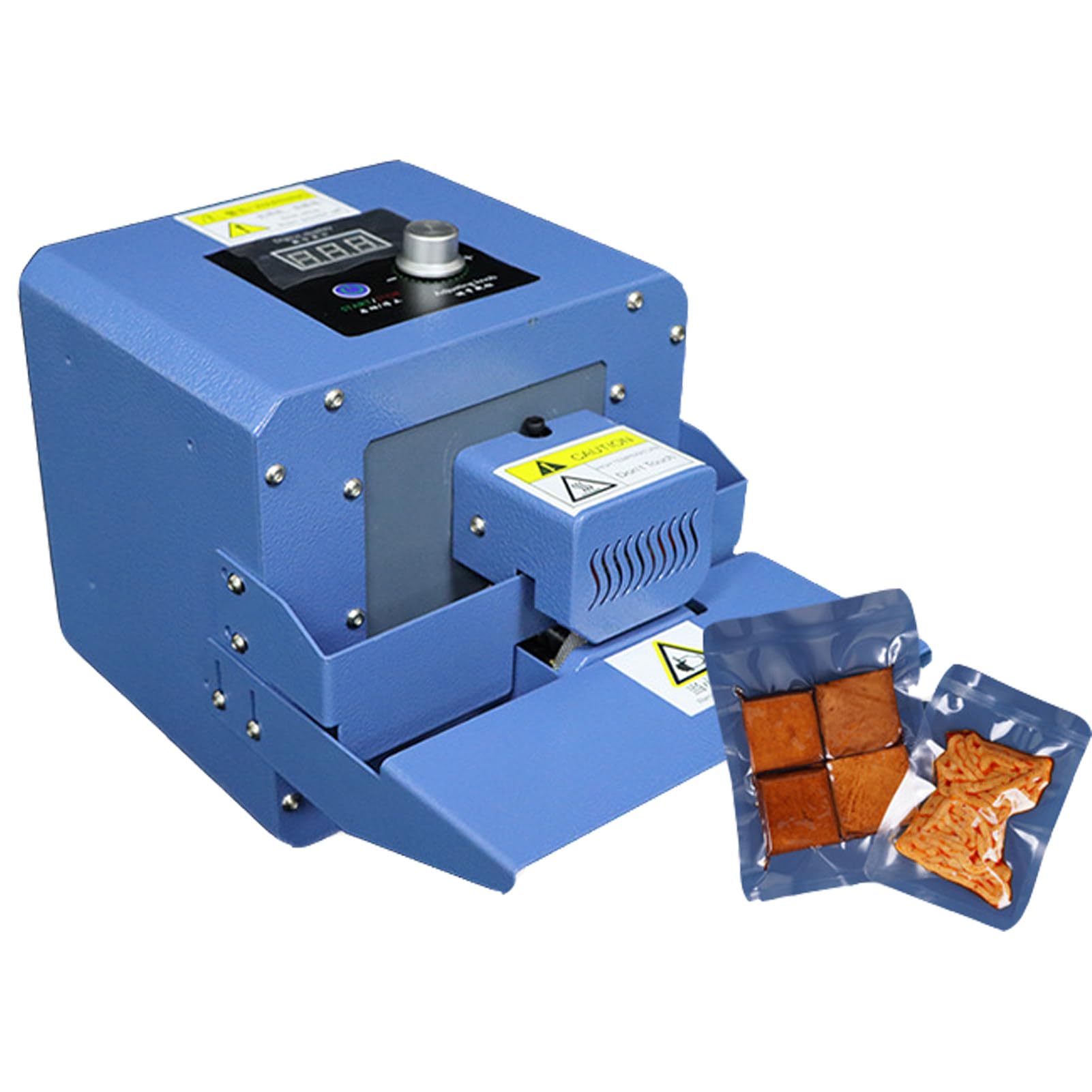 Máquina selladora térmica, máquina selladora térmica automática de bolsas de plástico de 300 W, selladora de banda continua, máquina envasadora automática de alimentos de 5 m/min, 285 x 188 x 188 mm