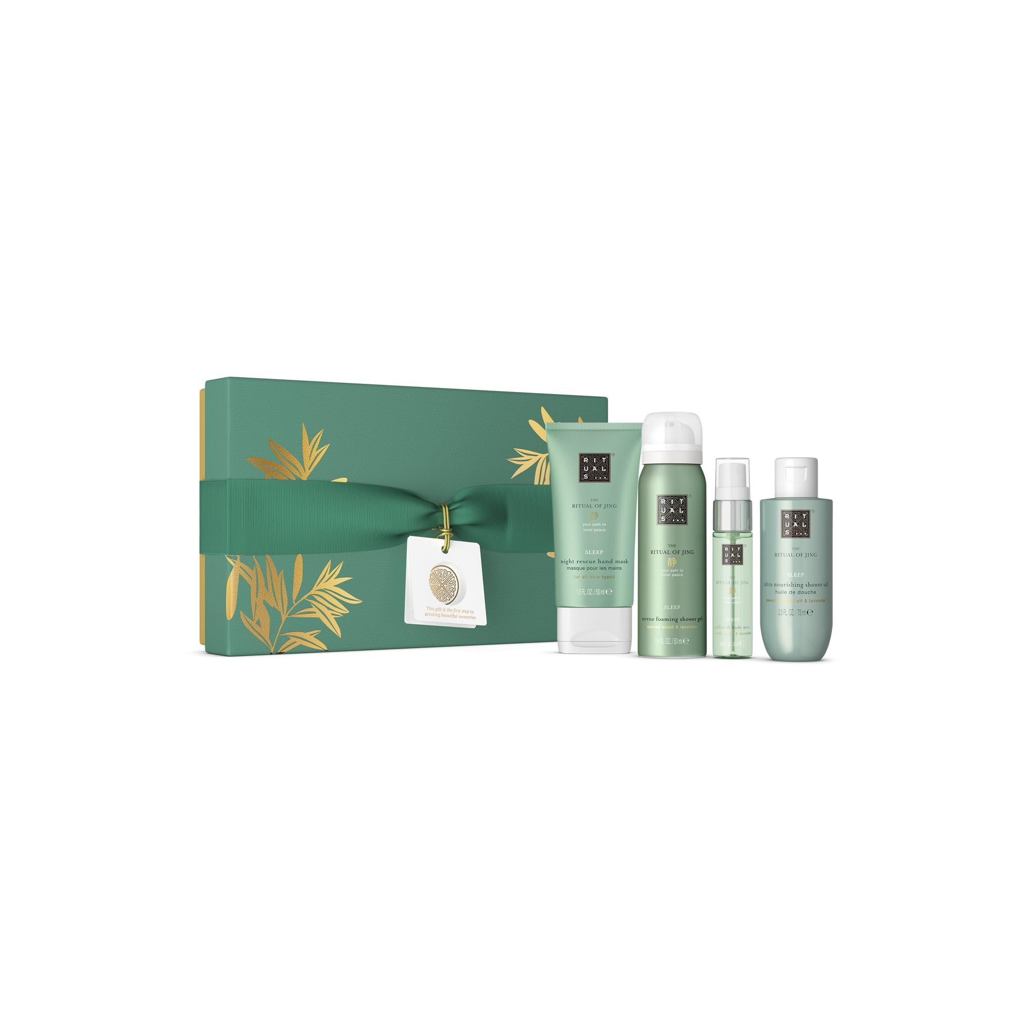 RITUALS Gift Set The Ritual of Jing S - 4 Bath and Body Care Products Enriched with Sandalwood and Lavender - Gift Box with Calming and Caring Properties