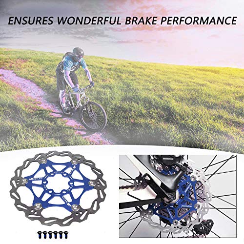 Newgoal Bicycle Disc Brake Disc Mountain Bike Floating Brake Disc Center Lock Bicycle Accessories (blue 203mm) - Image 3