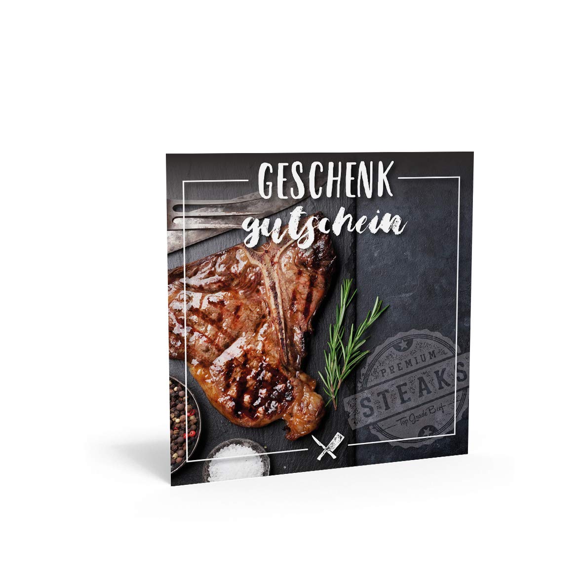 Pythagoras Gastronomie Geschenkgutscheine, 100 Gutscheinkarten mit großem Feld für Firmenstempel inkl. transparentem Kuvert