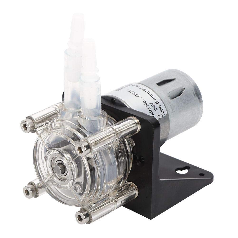 Schlauchpumpe, 500 ml/min Großem Durchfluss Schlauchpumpe aus Edelstahl 304 mit transparentem PC-Kopf(24V)