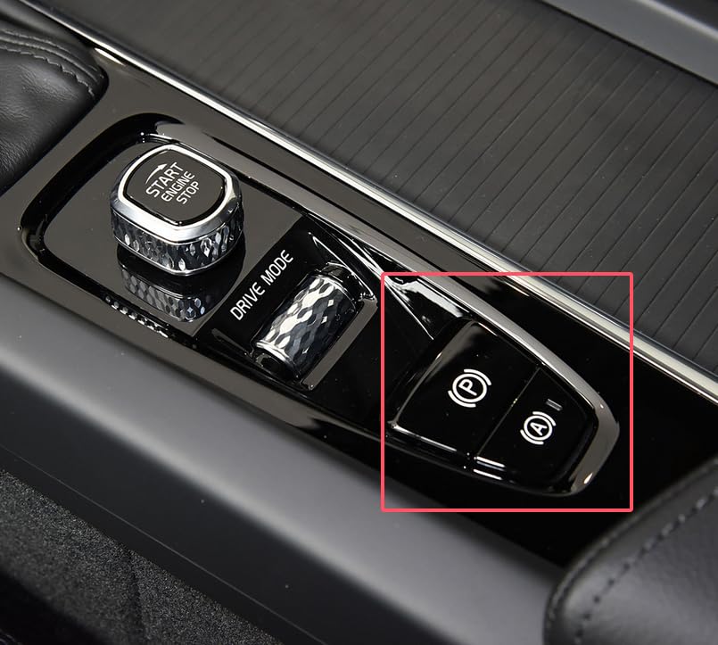 Image of Car Bling Decorative Decals Sticker Interior Accessories Compatible with Volvo XC60 S60 V60 XC90 S90 V90 2015-2025 (Silver, Electronic handbrake Sticker)