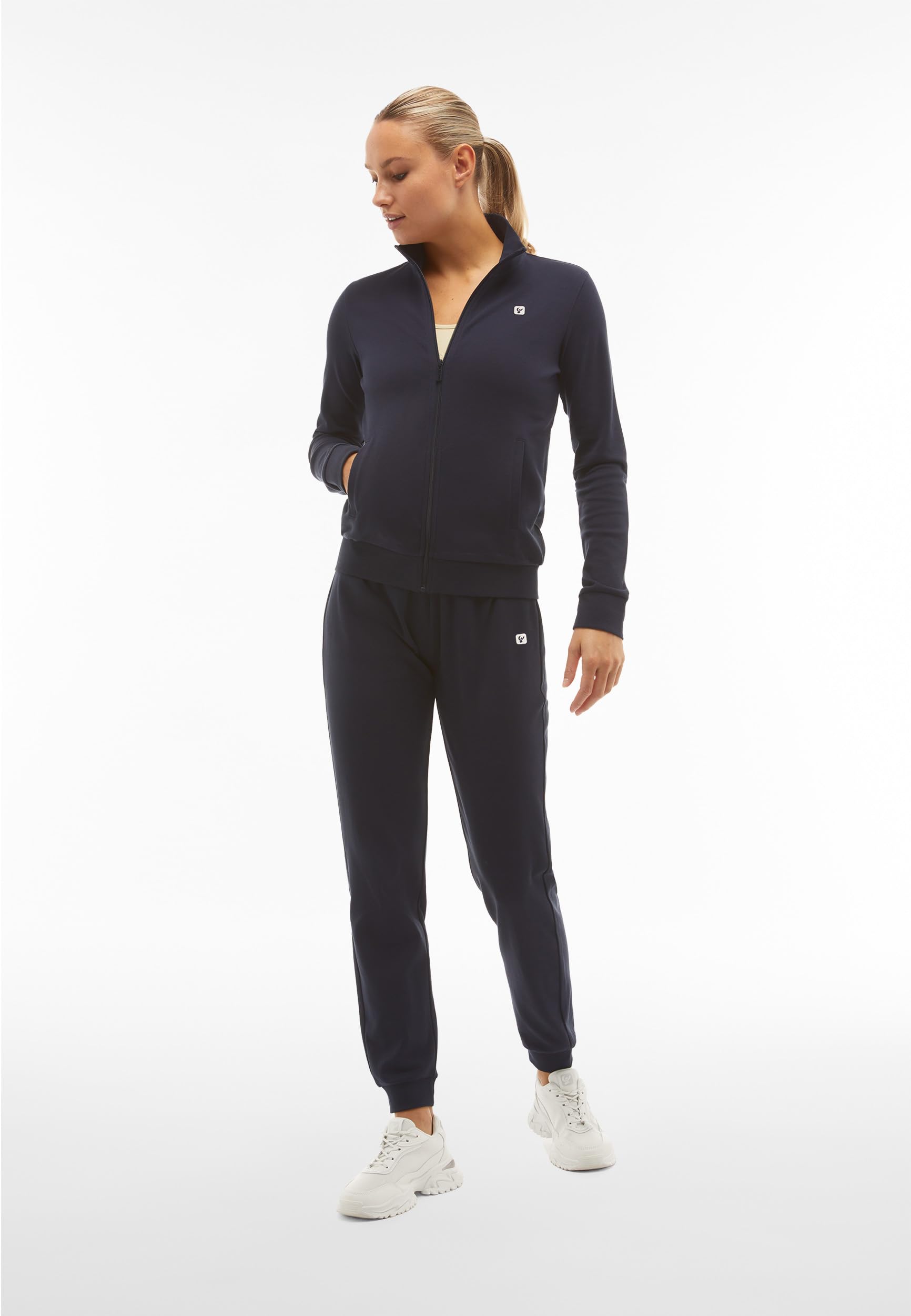 FREDDY - Tuta Donna Completa Sportiva in Cotone, Felpa Donna con Zip a Collo Alto e Pantaloni Tuta