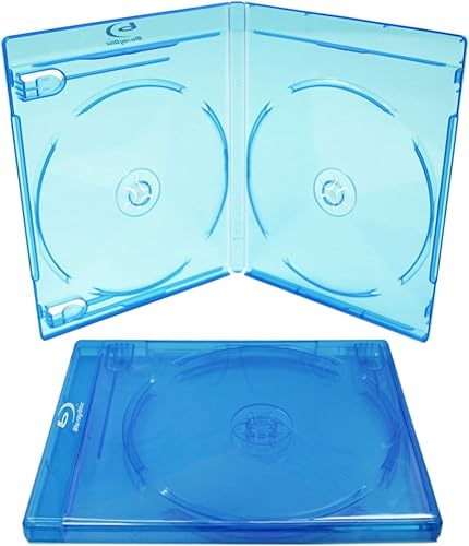Miniatura 2 de (10) Cajas de repuesto azules dobles estándar vacías para películas de disco Blu-Ray BR2R12BL