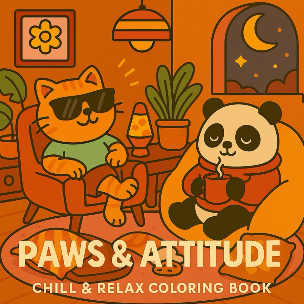 Paws & Attitude: A Chill & Sassy Animal Coloring Book for Teens and Adults – Easy and Fun Designs for Relaxation and Stress Relief
