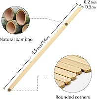 Vista 2 de 100 piezas de agitadores de café de bambú envueltos individualmente – Palitos para remover café de 5.5 pulgadas, palitos para remover para la barra