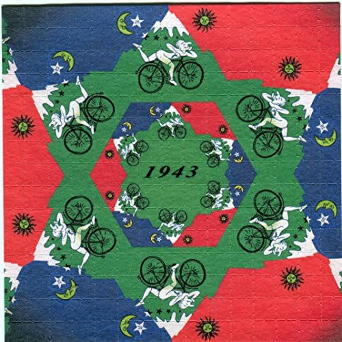 Psychedelic Blotter Art Print Perforated Sheet/Paper 15x15 - Hofmann Circle Bike Design