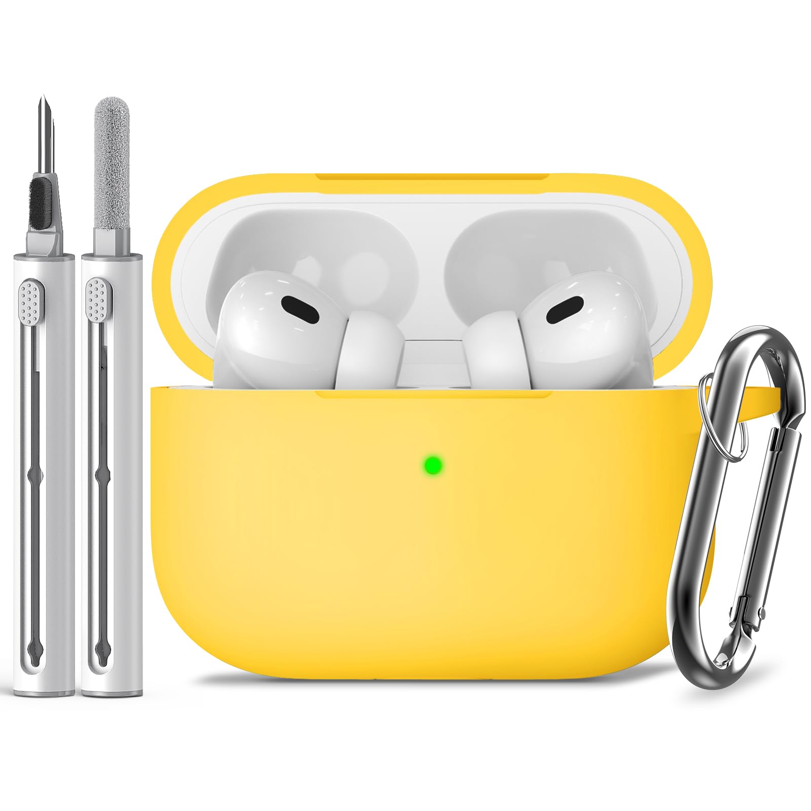 Inesore Compatible with AirPods Pro 3 Case with Cleaning Kit, Silicone Protective Case Cover for Apple Air Pods Pro 3rd (2025), Unisex Design - Black — view 66