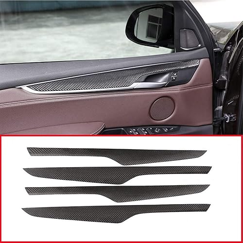 YIWANG 100% fibra de carbono real coche interior decoración panel cubierta Trim 4 unids para BMW X5 F15 2014-2018 accesorios de coche