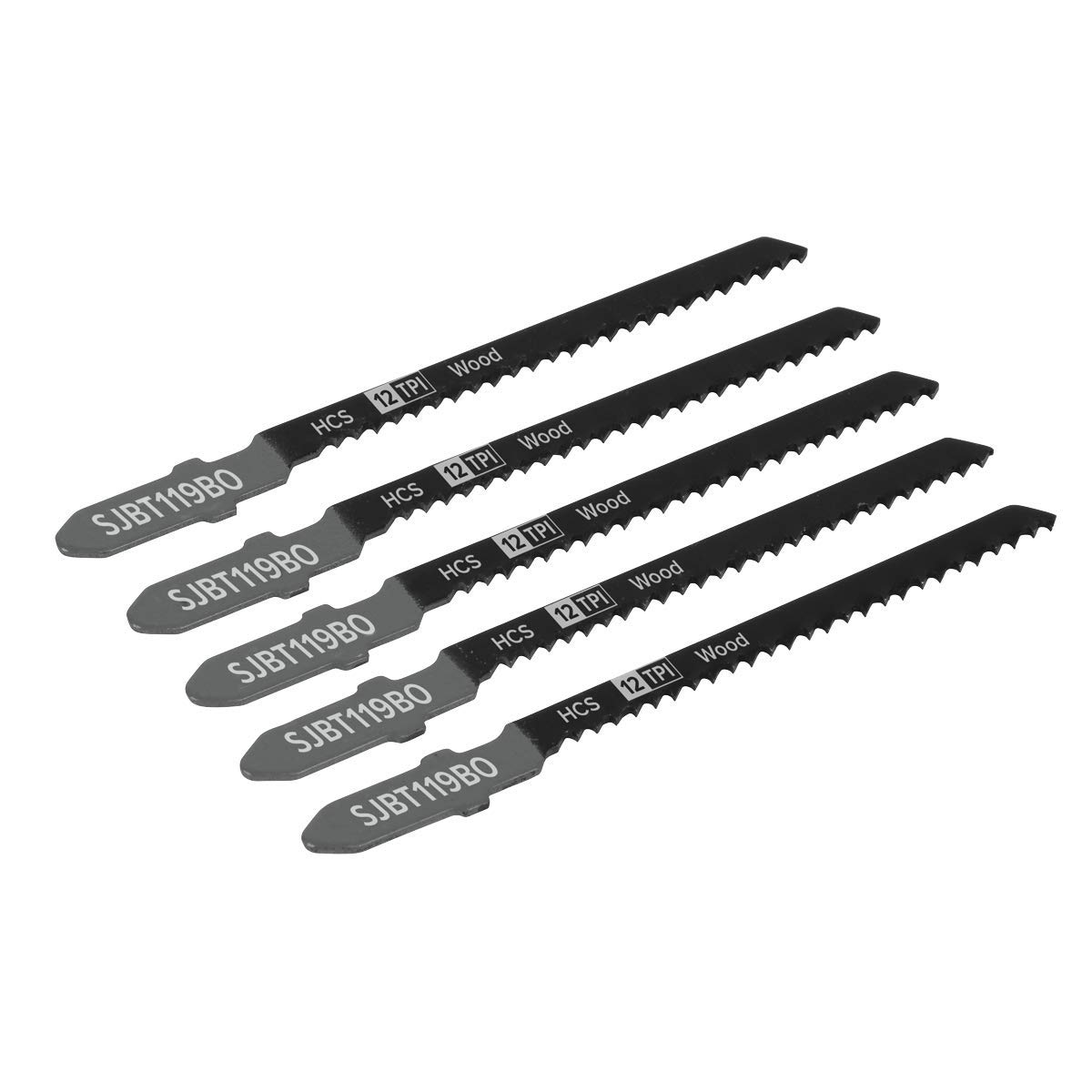 Sealey Sjbt119bo Jigsaw Blade General Wood 75Mm 12Tpi - Pack Of 5