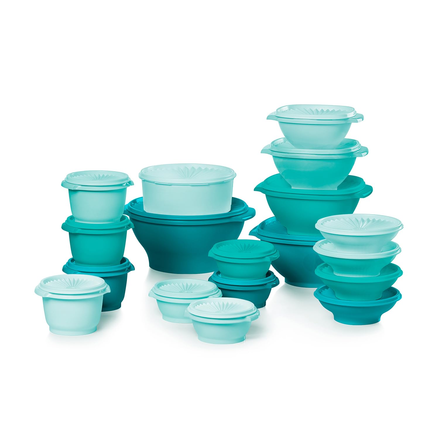 Tupperware Heritage Collection, New 36 Piece Food Storage Container Set in Vintage Green, Dishwasher Safe and BPA Free (18 containers, 18 lids)