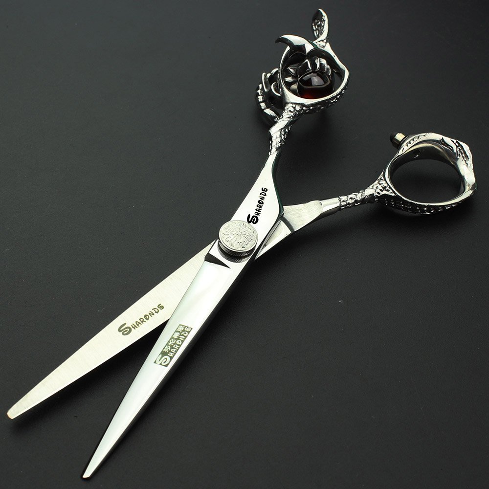 Ciseaux à cheveux professionnels - Ensemble de ciseaux de barbier - Ciseaux à effiler avec étui - Ciseaux en acier inoxydable pour homme, femme, enfant