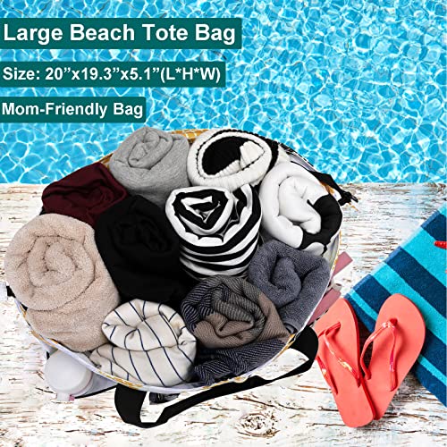 Image of JIANYA Beach Bag Women Waterproof Sandproof Beach Tote Bags with Cooler Top Zipper Large Totes for Beach Pool Travel Daily