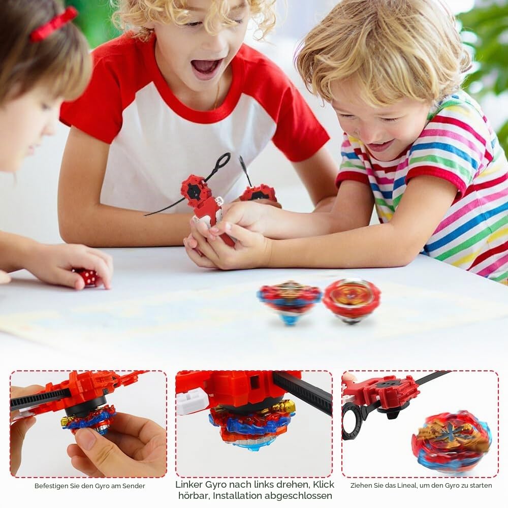 12in1 Kampfkreisel Set, 12 Kampfkreisel 2 Launchers, Bey Burst Turbo Blade Set, Kreisel BattleSet Mit Tragbare Aufbewahrungsbox, für Kinder Geburtstag Weihnachten Geschenk