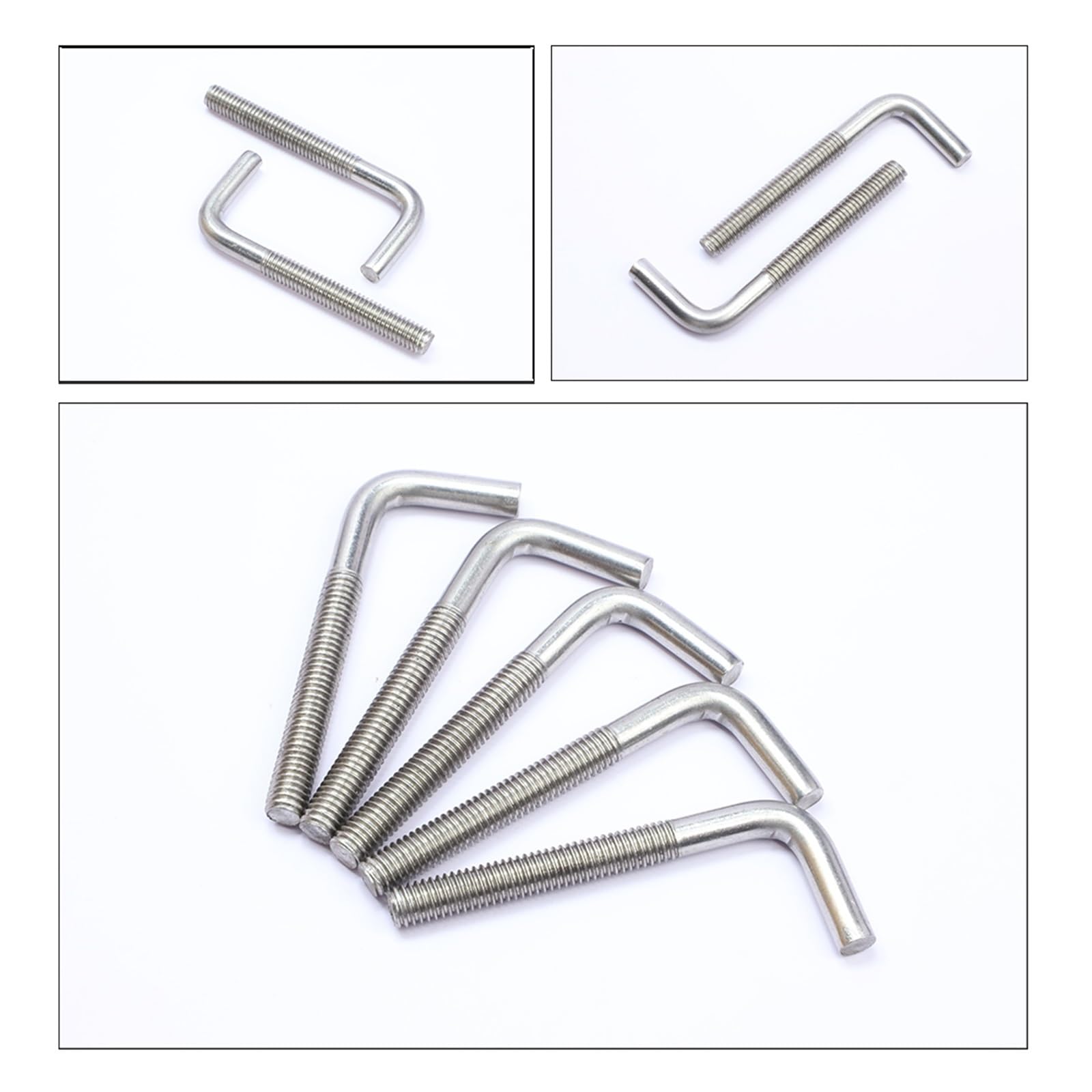 Viti bulloni, 7/ Bullone di ancoraggio ad angolo retto a forma di L Vite M4 M5 M6 M8 M10 M12 Vite ad angolo retto in acciaio inossidabile 304(M12x200mm 1pcs)