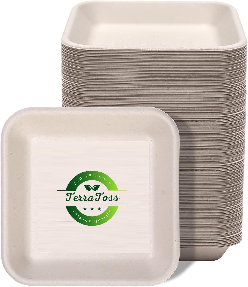 TerraToss Disposable Plates | 6 inch Square Small Size | 50 Pack Disposable Plates | Eco-Friendly Biodegradable | Sugarcane Paper Plates | Birthday & Party (6 inch, 50) (B0CWYBMFJP) Amazon Price History, Amazon Price Tracker