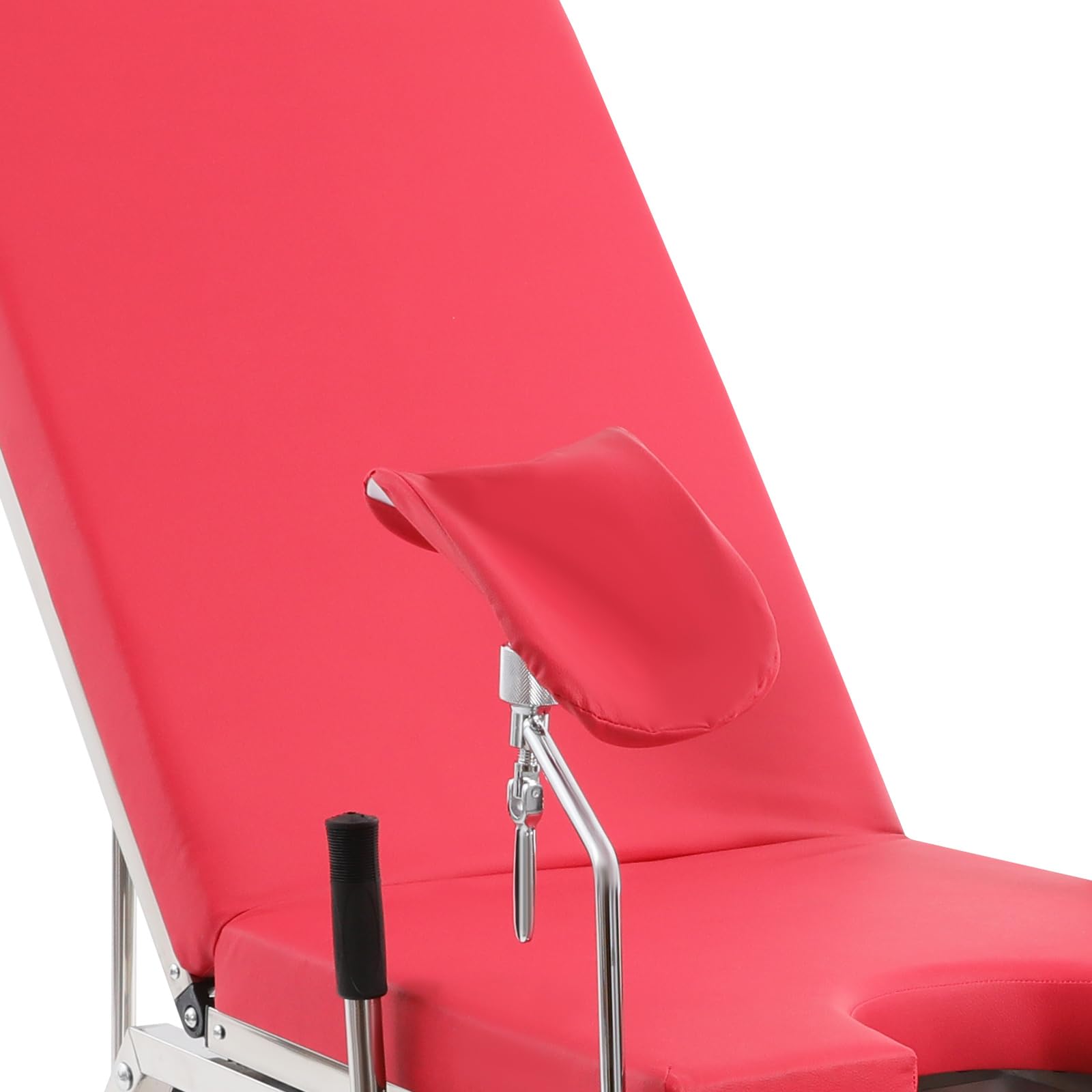 Sedia ginecologica, regolabile in acciaio inox 201, portata fino a 200 kg, per ospedali e cliniche, colore rosso