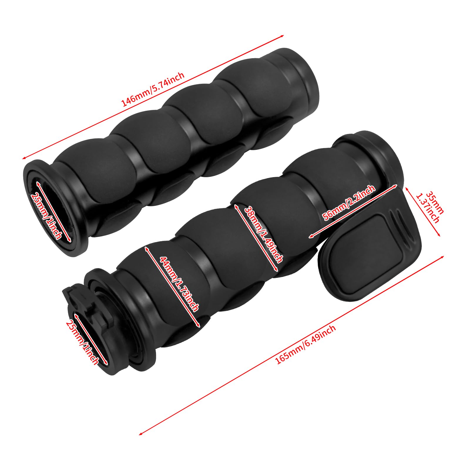2.5 cm uchwyty na kierownicę 25 mm uchwyt przepustnicy pasuje do Harley Sportster XL Dyna Softail Touring Street Glide Road King 1995-up, czarne