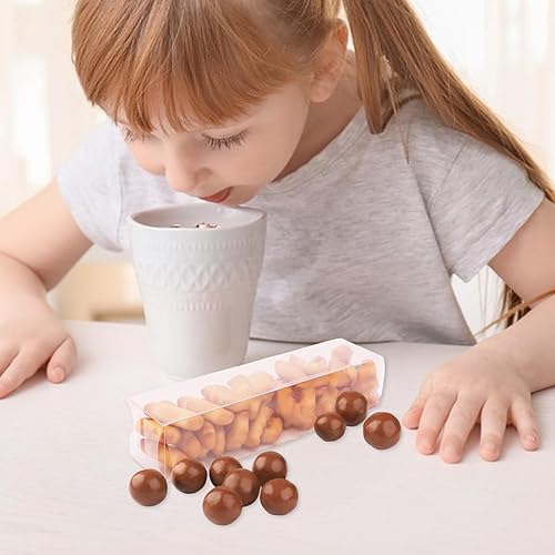 Miniatura 7 de 50 cajas de regalo transparentes, cajas de regalo de macarrón con insertos, cajas de trufas, cajas de dulces transparentes para Navidad, boda