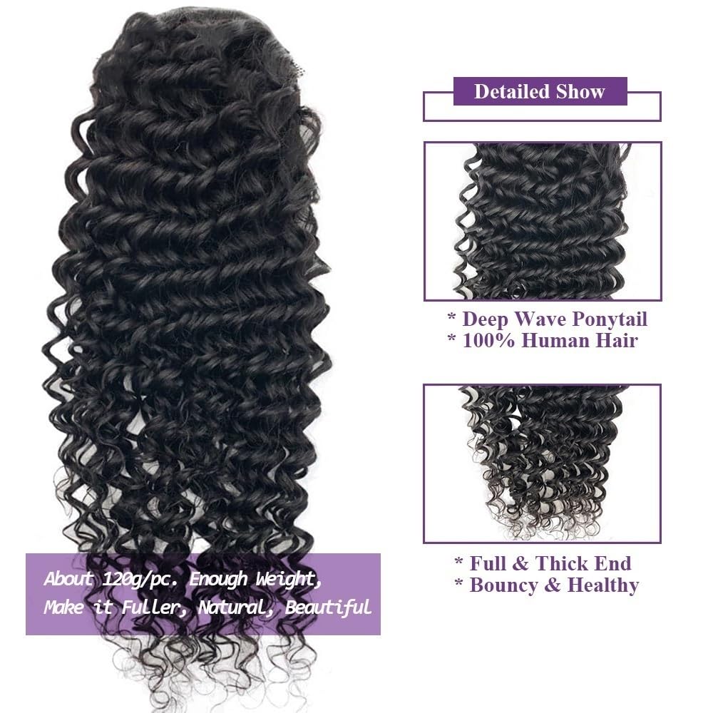 Extensión de cola de caballo negra, 12-26 pulgadas, cordón rizado para mujeres, para enganchar, falsas colas de caballo rizadas sintéticas, extensiones de cabello para uso diario (35,5 cm)