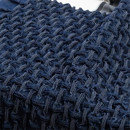 Heavy Industry Pleated Fabric Elastic Washed Handmade DIY Reconstructed Clothing 100cm Dark Blue 1