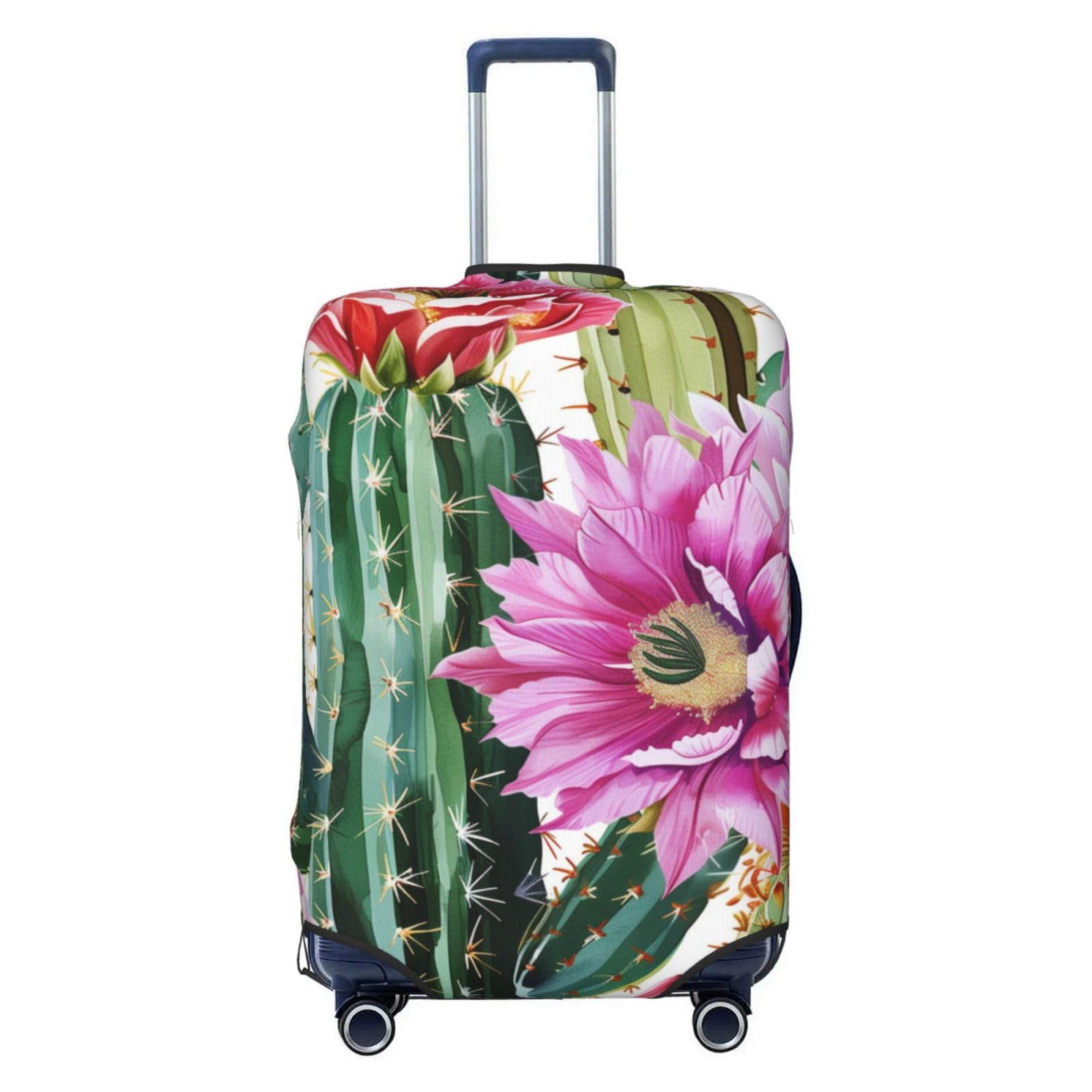 Funda elástica para equipaje de viaje, protector de maleta, diseño de gatos encantadores, antiarañazos, se adapta a equipaje de 31 a 32 pulgadas, Plantas tropicales de cactus, XL(31"-32"