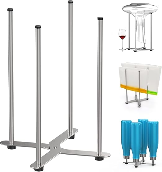 SHILFID Plastic Bag Drying Rack, Multifunctional Wine