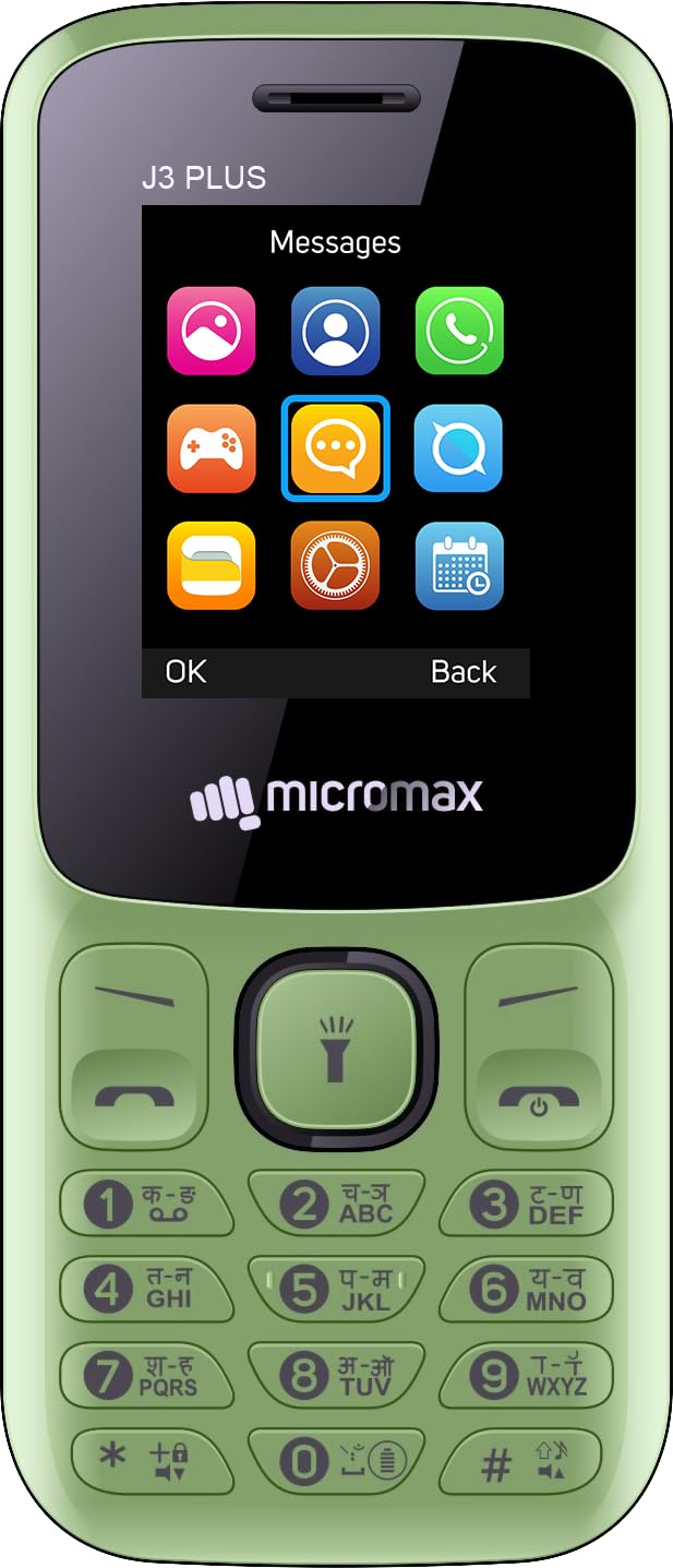 Micromax All-New J3 Plus Sleek & Stylish |Keypad Mobile with 1.77″ Screen|1000 MAH Battery | Bright Torch| Wireless FM | Green Black Micromax All-New J3 Plus Sleek & Stylish |Keypad Mobile with 1.77″ Screen|1000 MAH Battery | Bright Torch| Wireless FM | Green Black