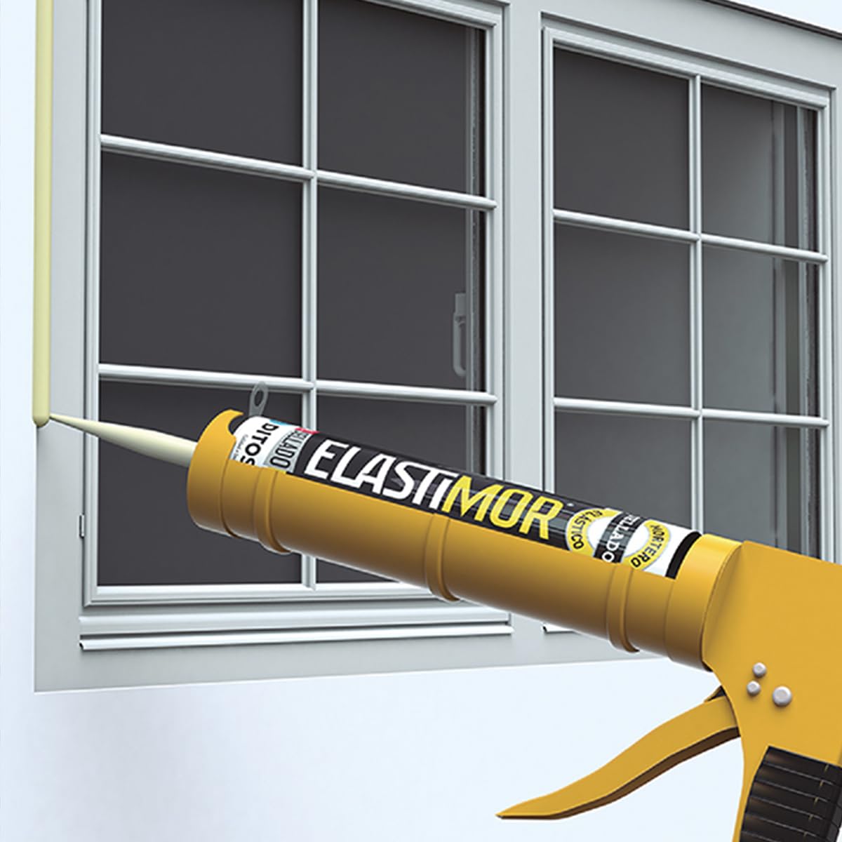 ELASTIMOR Mortero Sellador, Cemento Express, Impermeable, para encintados, llagueados, sellados, rejunteados, reparaciones, Tubo 310 ml x2