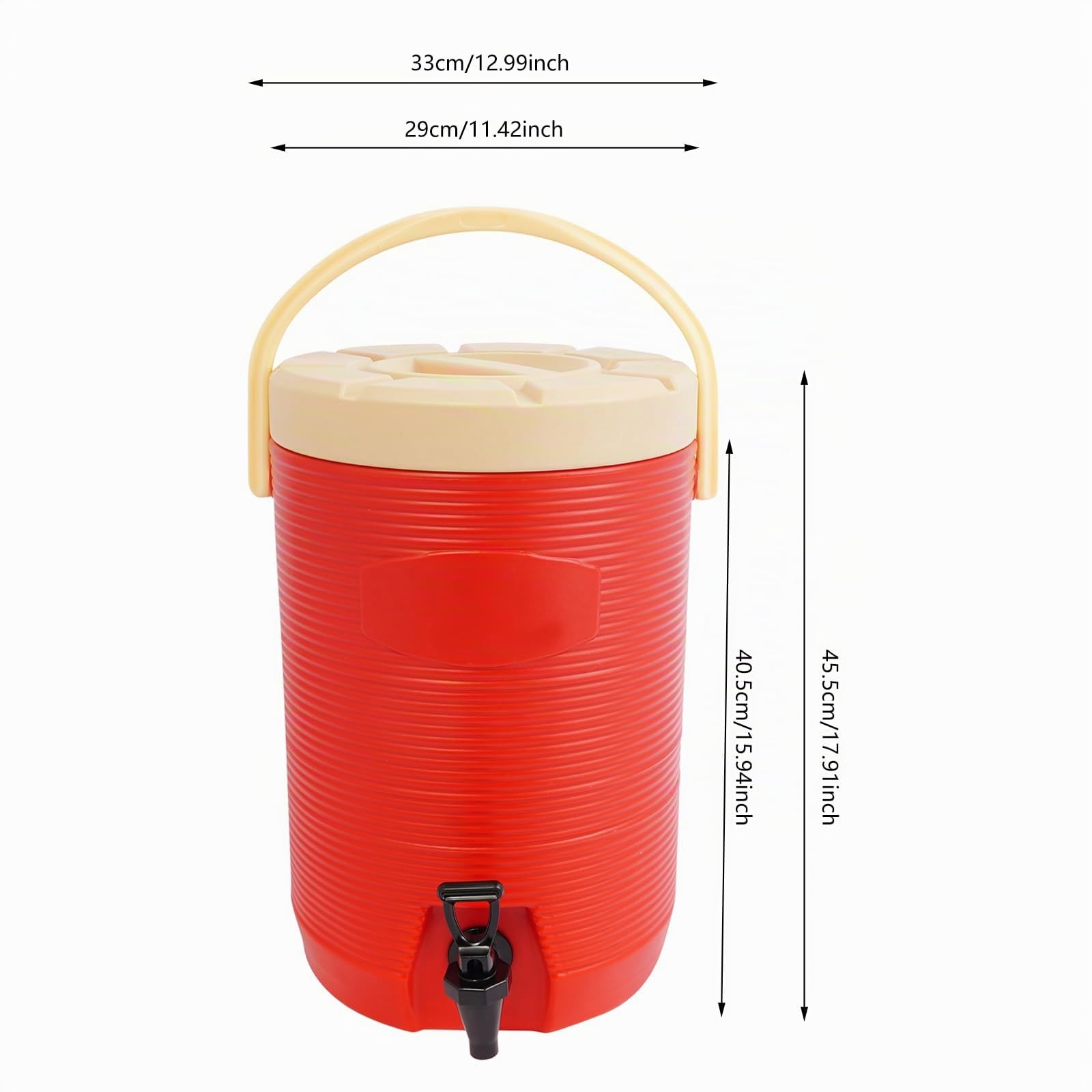 Dispensador de bebidas aislado de 15,4 L, termo, 8 horas de almacenamiento de calor, dispensador térmico para bebidas calientes y frías, con grifo para café, té o vino caliente