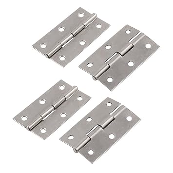 ELECTROPRIME Metal Door Windows Cabinet Hardware Rotation Tight Pin Butt Hinges 4 Pcs Silver Tone