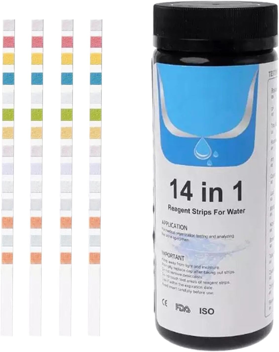 SECRET DESIRE™ 50 Pcs 14-in-1 Home Drinking Water Test Strips Kit Water Quality Test Tool