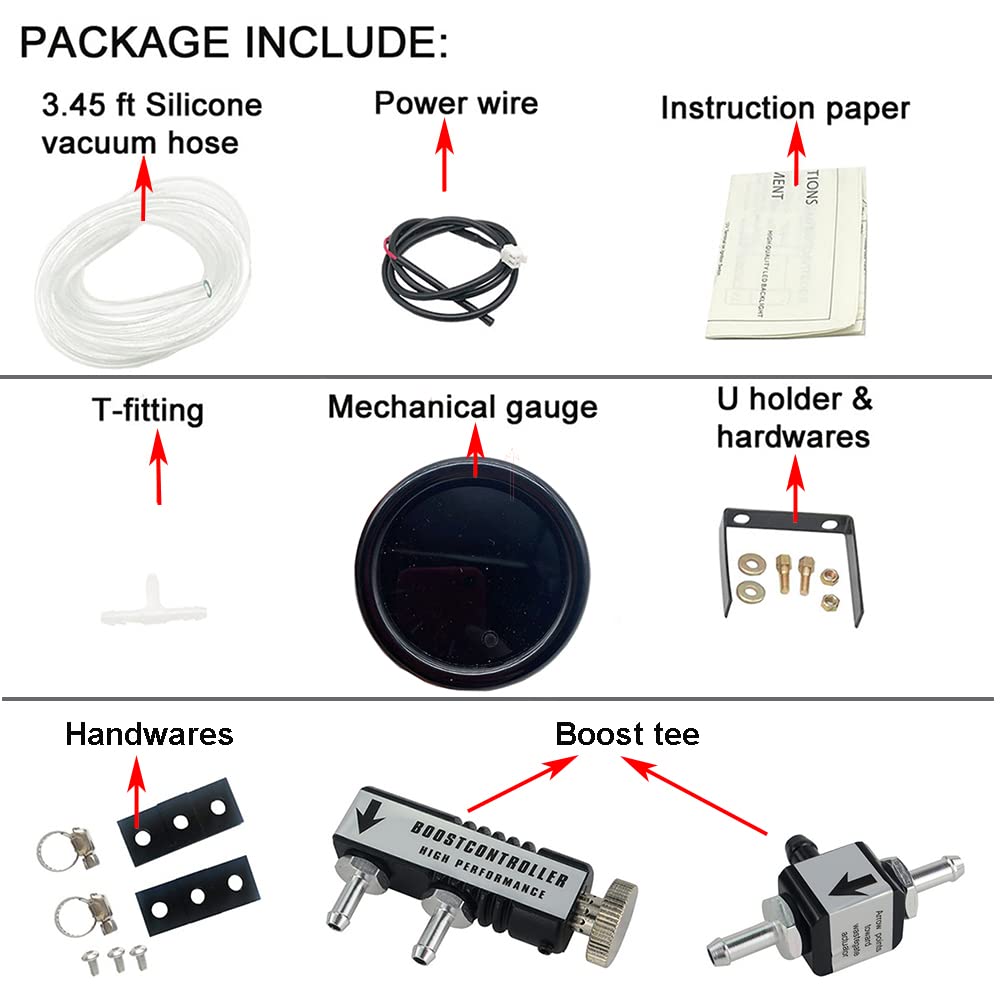 Manual Boost Controller Kit With Digital Gauge - 0-30PSI In-Cabin - Foto 6