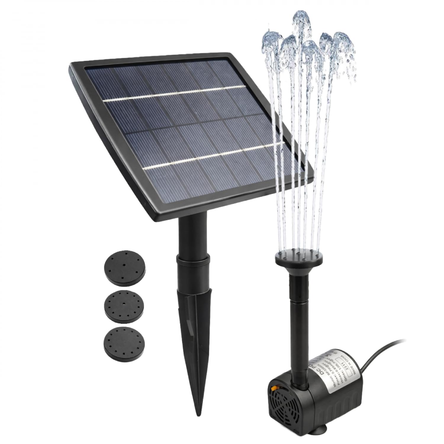 Linxor - Pompe à eau solaire pour fontaine, piscine, bassin extérieur de jardin avec câble de 5m - Noir