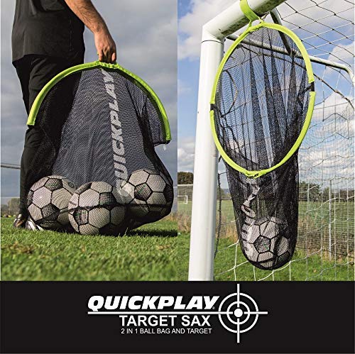 QUICKPLAY Target Sax 2in1 Football Target Net and Football Ball Bag | Multi-Sport Target Net and Equipment Bag