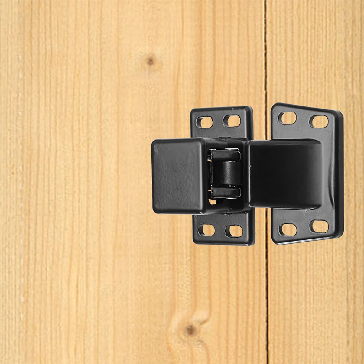 Happyyami 2 Pestillos de Presión para Puerta de Granero, Cerradura de Aleación de Aluminio Negro, Diseño de Cierre Seguro para Muebles y 2 Piezas