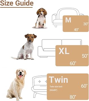 Waterproof Dog Blanket for Large Dogs - Reversible Washable Pet Blanket, Soft Sherpa Fleece Furniture Protector, Cat Throw Bed Couch, Grey,50x60