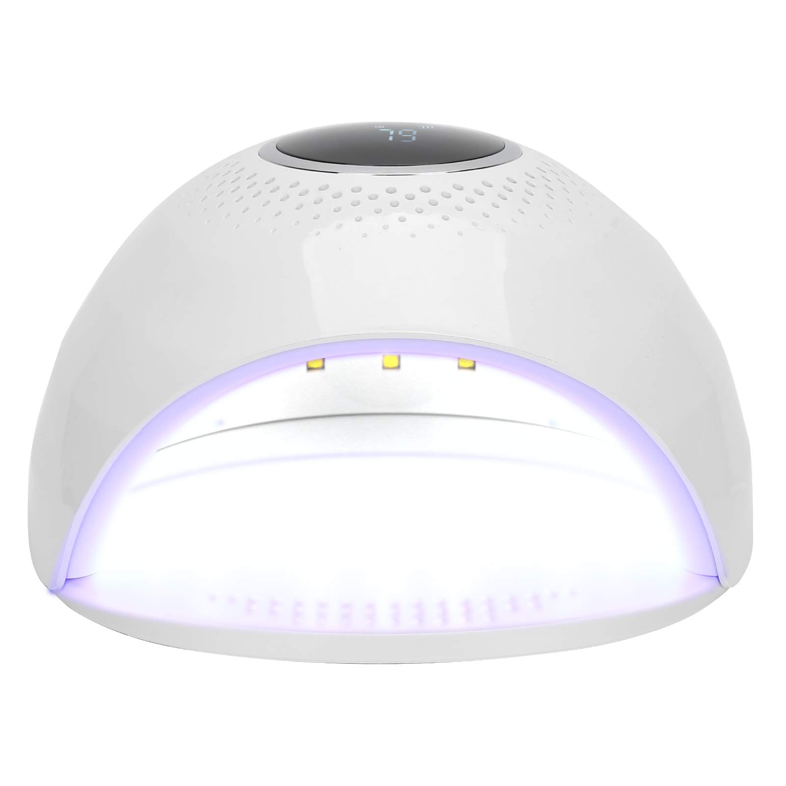 Lampe LED pour Ongles, 84 W Rechargeable LED UV pour Sèche-Ongles, Machine de Polymérisation des Ongles en Gel avec Paramètres de Minuterie 30 60 120 S, Plaque de Base Magnétique
