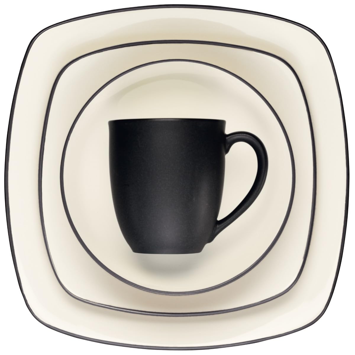 Amazon.com | Noritake Colorwave Graphite 4-Piece Square Place