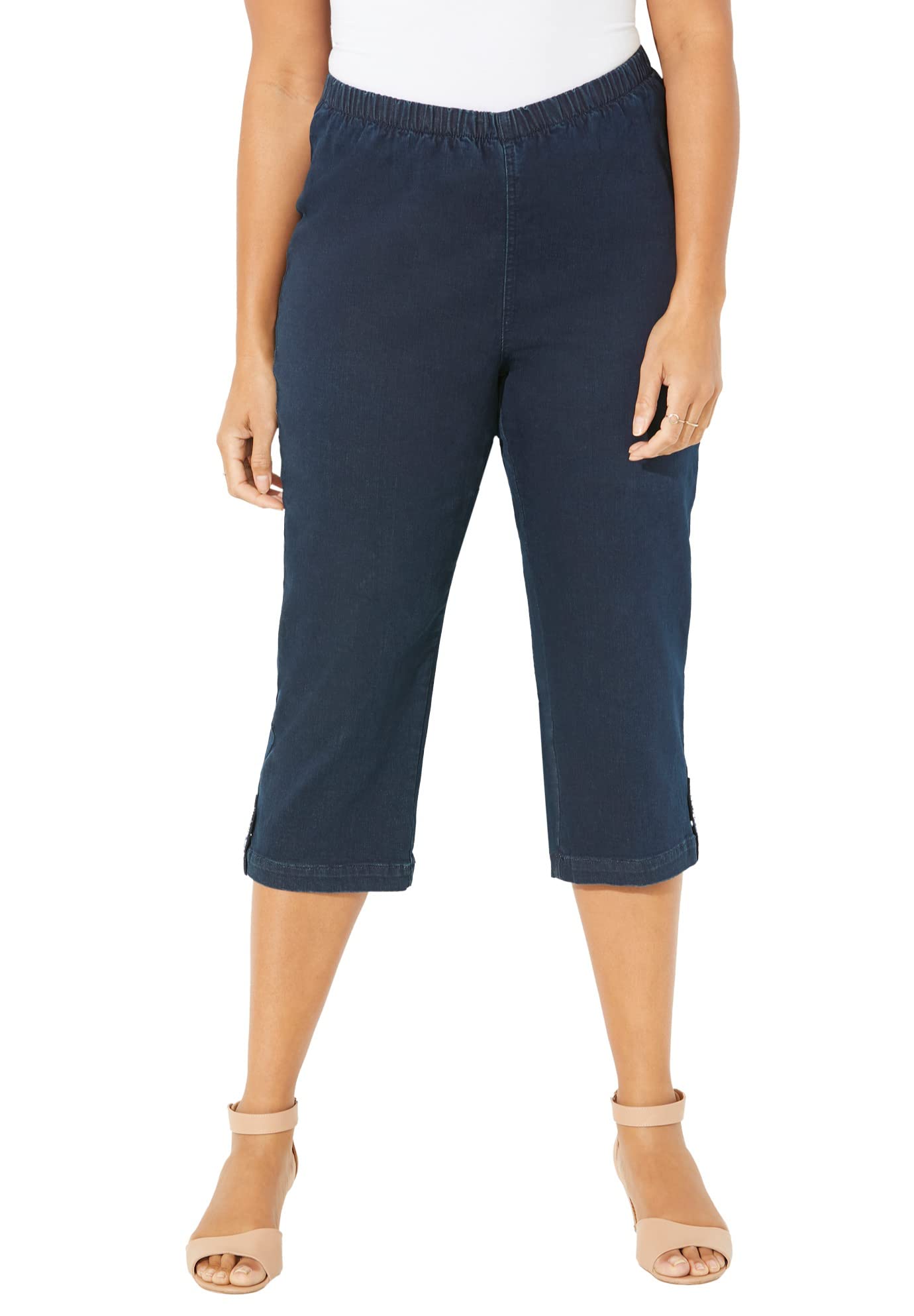 Womens Plus Size Everyday Capri with Sparkle Hem