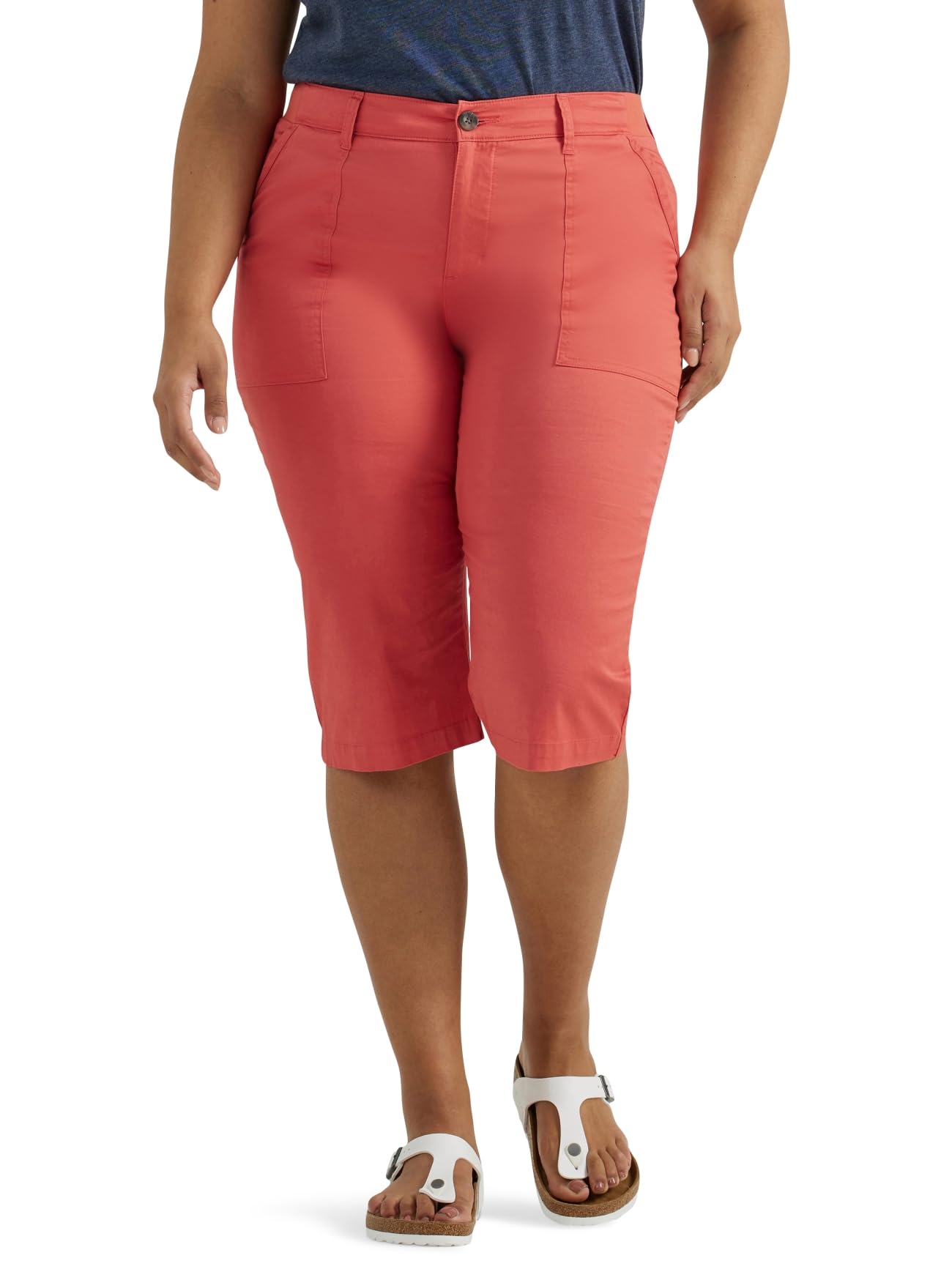 Lee - Plus Size Ultra Lux Comfort with Flex-to-Go Utility Skimmer Capri Pant, Pantaloni Donna