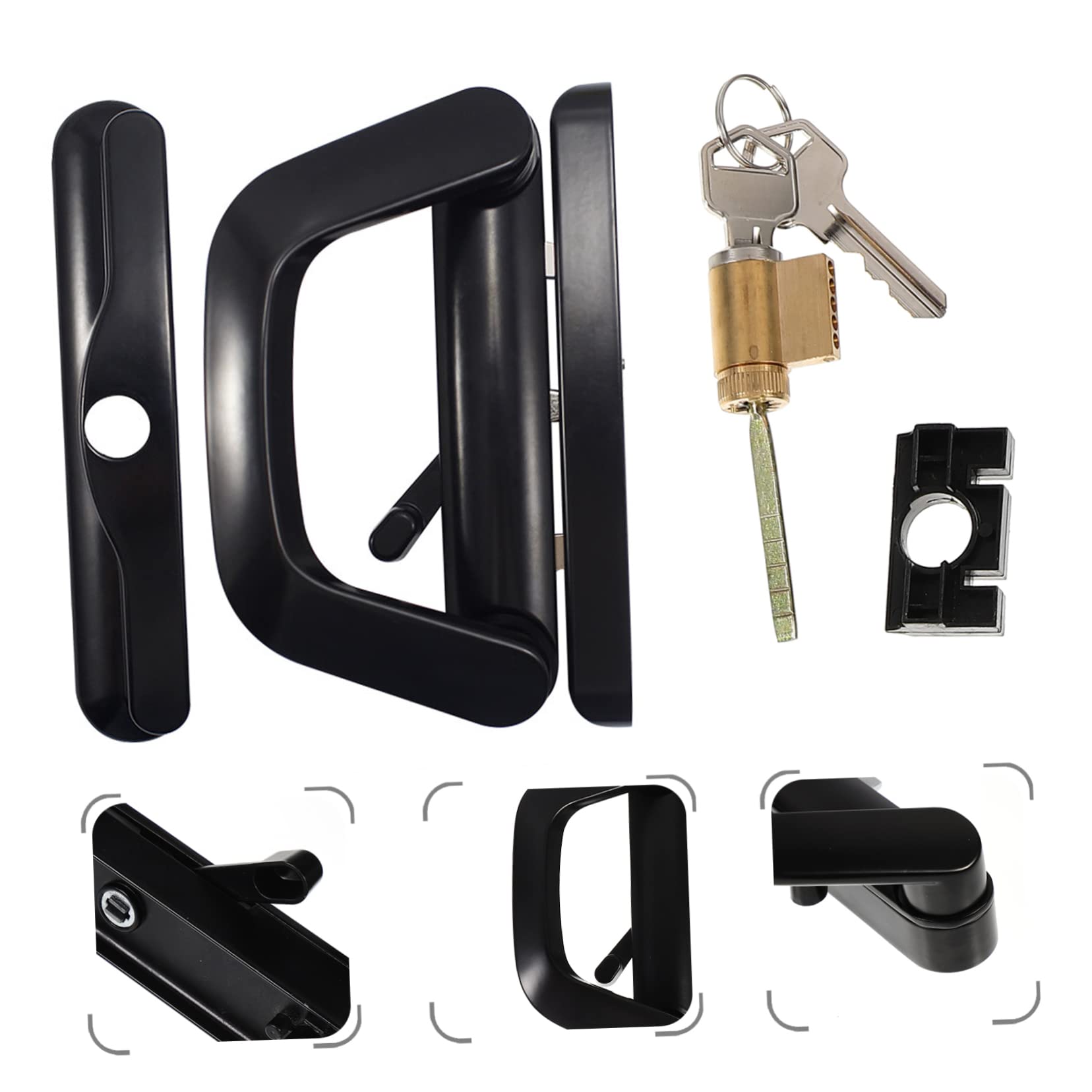 NUOBESTY Serrure de Porte Coulissante Loquet Simple Face Facile à Installer en Alliage de Zinc avec Clé Ensemble Pratique de 1 Set pour Balcon Cuisine