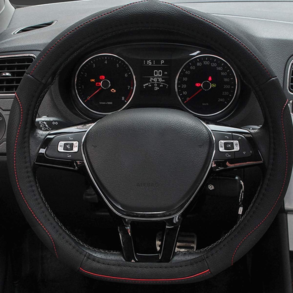 Coprivolante Per Auto In Fibra Di Carbonio, Accessorio Per Auto Sicuro E Antiscivolo Copertura Universale Da 38 Centimetri Nero 98575771 - Foto 2