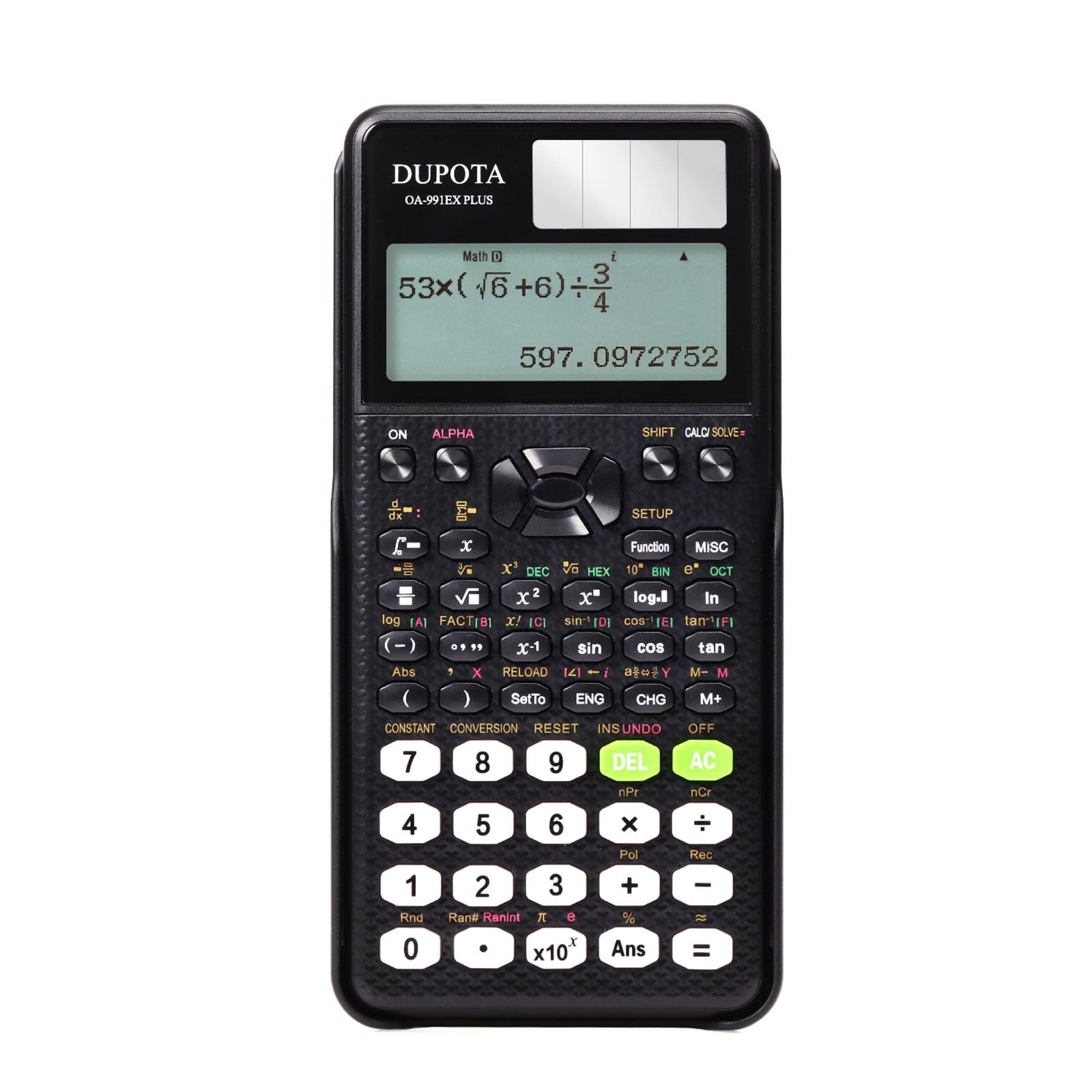 Scientific Calculator 552 Functions, 2-Line Written Display Solar Battery Calculators, Support Fraction and Decimal Point Conversion - Ideal for Middle High School Students and Teachers 991EX PLUS